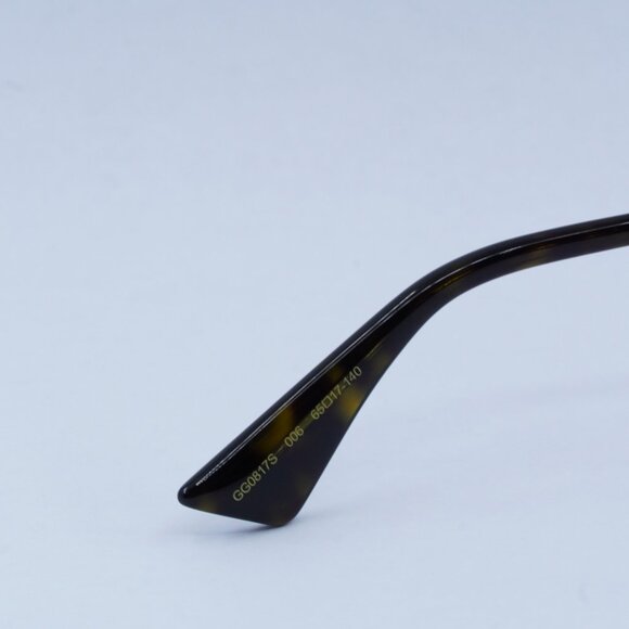 Gucci GG0817S 006 Sunglasses Gold Geometric Frame, Grey Lenses main image 10